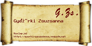 Gyürki Zsuzsanna névjegykártya